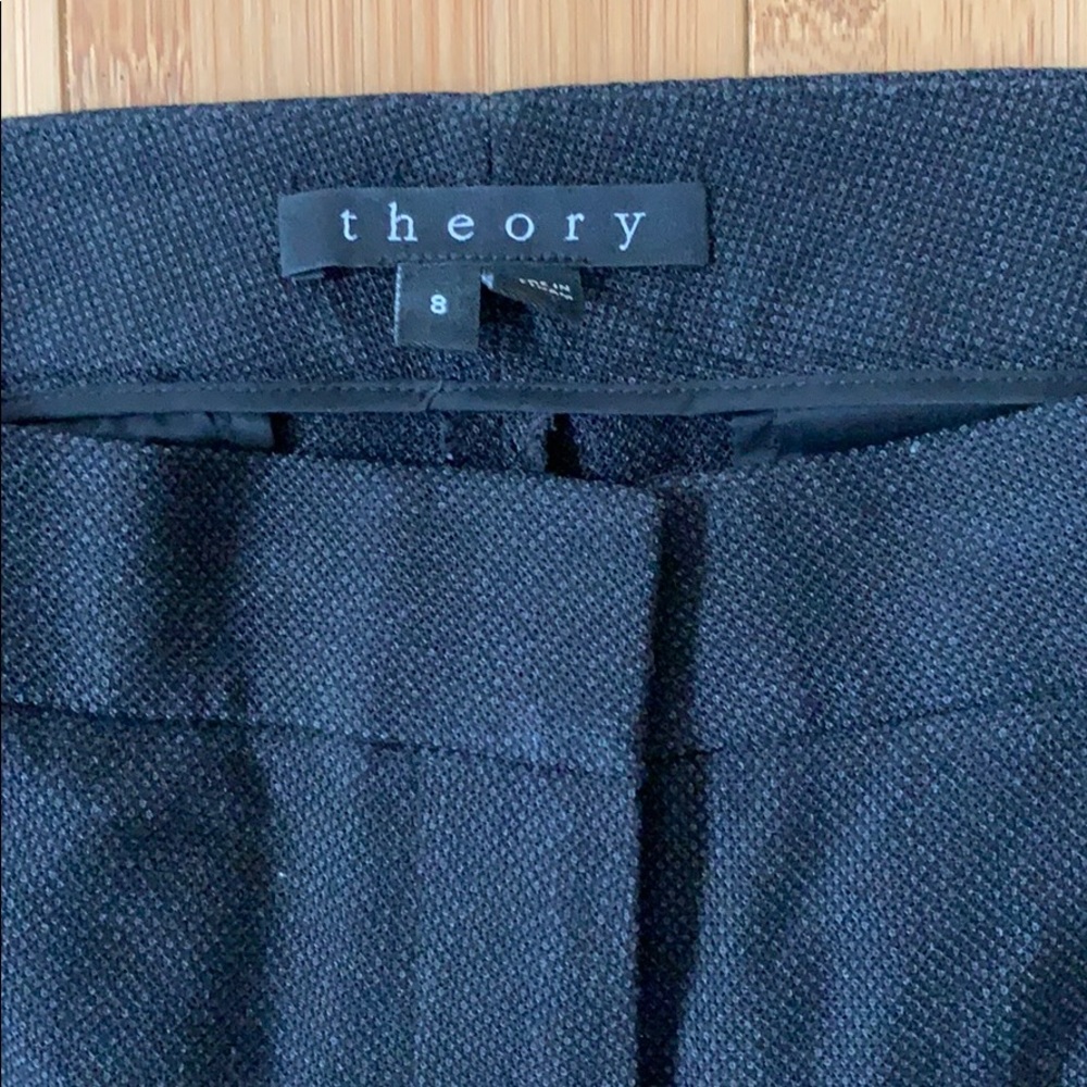 Theory Basic Cropped Wool Blend Dark Grey Pant - image 3